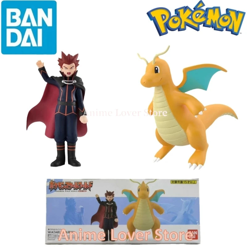 Bandai Original Scale World POKEMON Kanto Region Lance Dragonite  Anime Figures Toys Collectible Model Ornaments