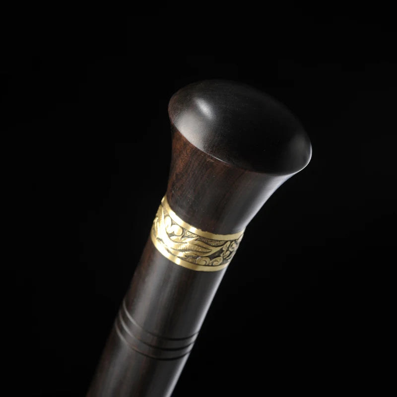 Chinese Cane Sword Folded Steel Damascus Blade Sharp Real Ebony Wood Scabbard Handmade Walking Stick Sword Dragon Weapon Katanas