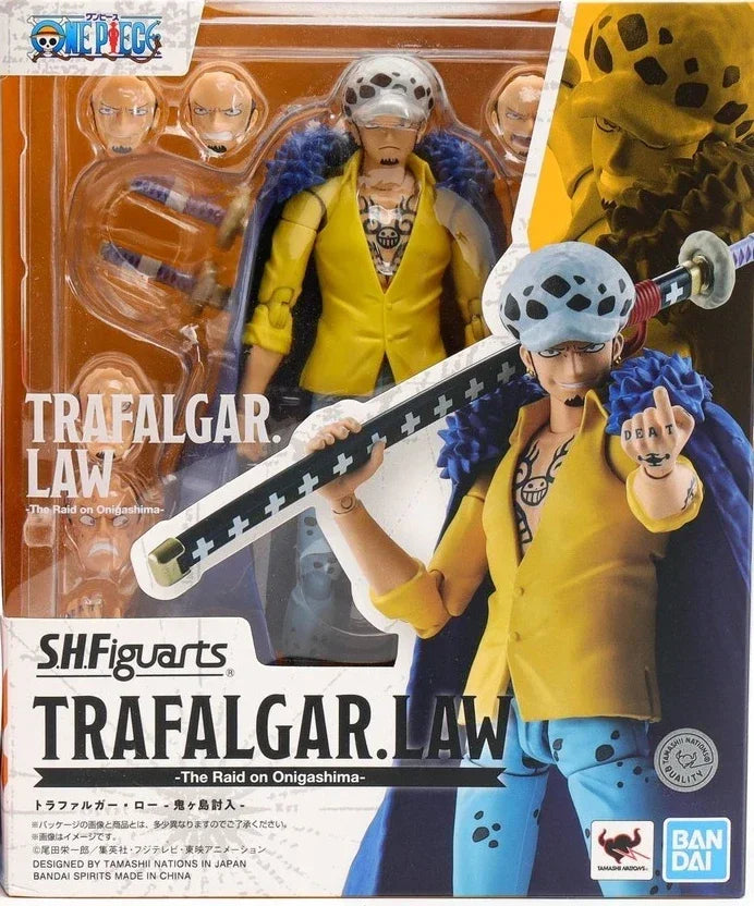 In Stock Genuine Bandai SHF One Piece Series Luffy Zoro Sanji Yonko Kaido Kid Trafalgar Law Action Figures Hand Model Collection