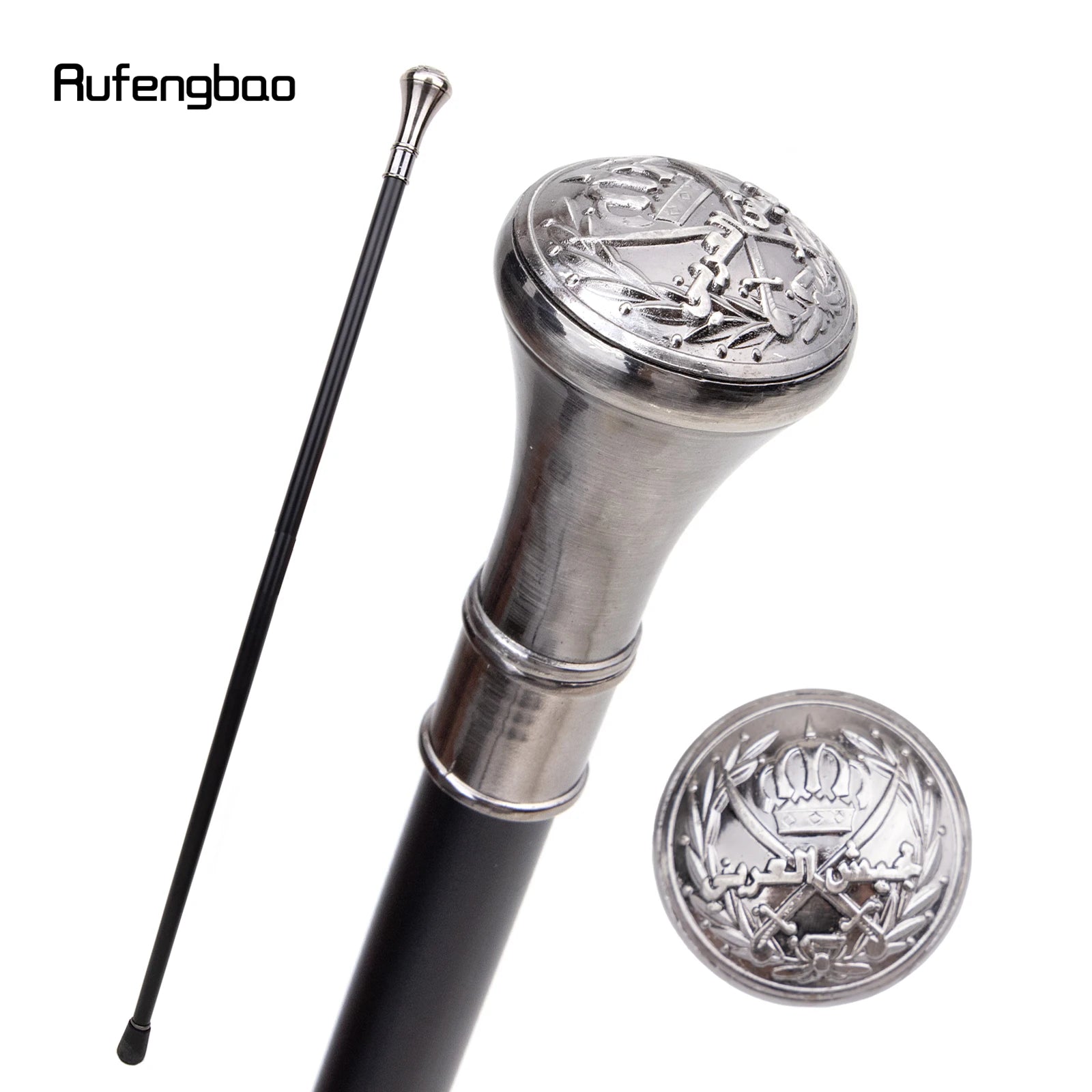 The Middle Ages Sword Cross Totem Single Joint Walking Stick with Hidden Plate Self Defense Cane Sword Cosplay Crosier 93cm