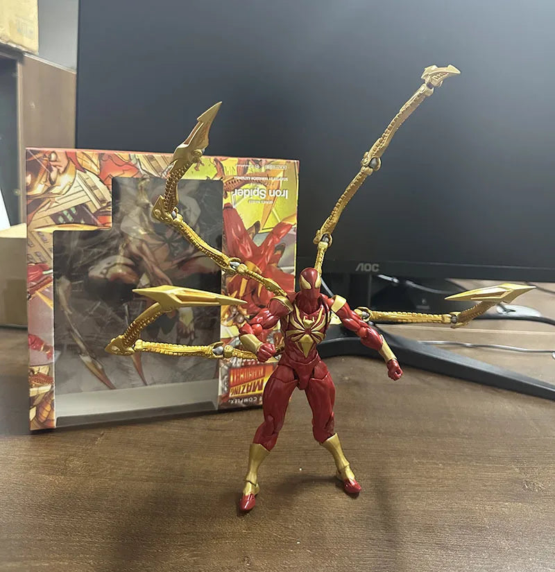 Kaiyodo Revoltech Amazing Yamaguchi Iron Spider-Man Action Figures Model Doll Collectible Toy Decoration Gift