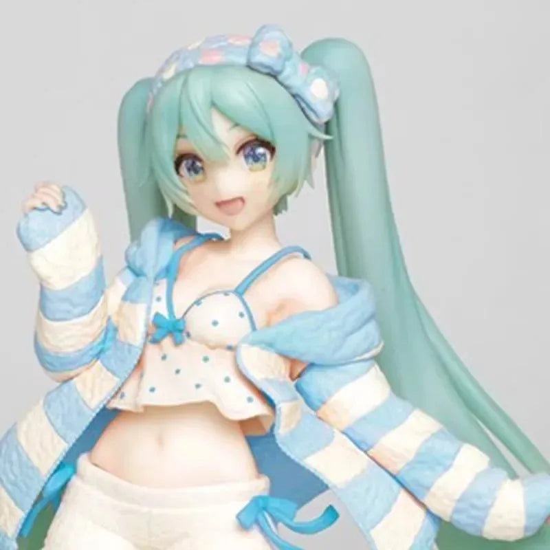 Taito Original Genuine Vocaloid Singer Hatsune Miku Figure Costumes Room Wear China Exclusive Color Ver 18cm Model Toy Figures
