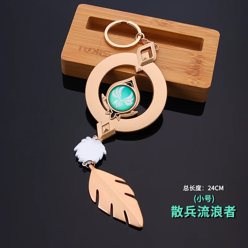 Genshin Impact Scaramouche Wanderer Cosplay Weapon Tulaytullah’s Remembrance 5-Star Catalyst The Bell Prop PLA Anemo Accessory