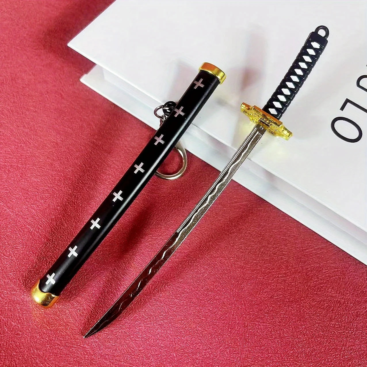 6inch Metal Roronoa Zoro Katana Fake Sword Steel Anime Zoro Ninja Knife Real Japanese Katana Original Samurai Sabre Toy Gift