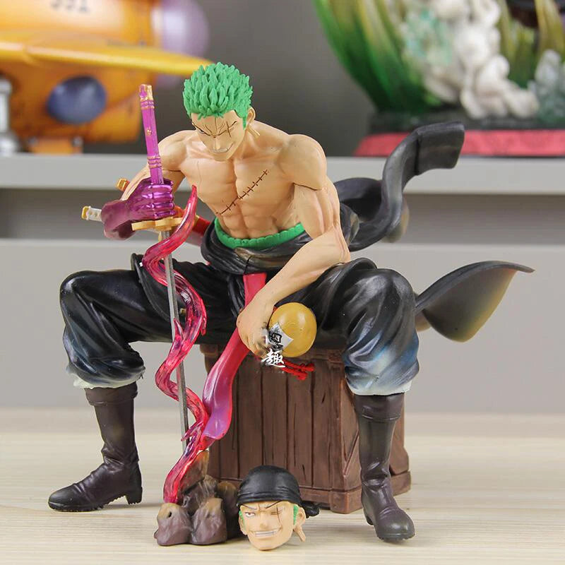 One Piece Zoro 15cm Figures Roronoa Zoro With 2 Heads Anime Figurine Pvc Statue Model Desk Collection Doll Decoration Toys Gifts