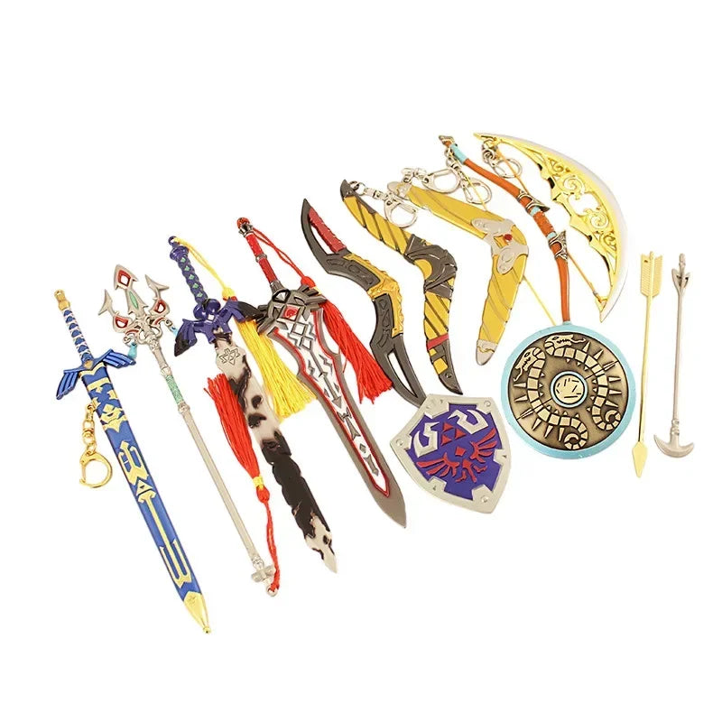 The Hyrule Fantasy Sword Keychains Link Game Periphery Metal  Collection Model Zeldas Keychain Ornament Crafts Gifts Toys