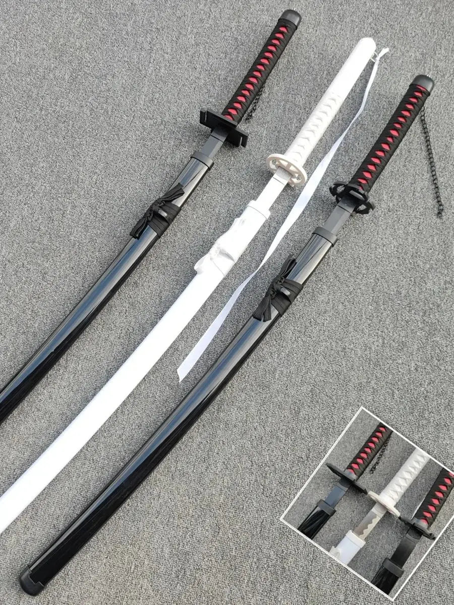 104cm Bleach Kuchiki Rukia Katana Sword Anime Ichigo Cosplay Prop Wooden Ninja Knife Real Size Japanese Katana Samurai Sabre Toy