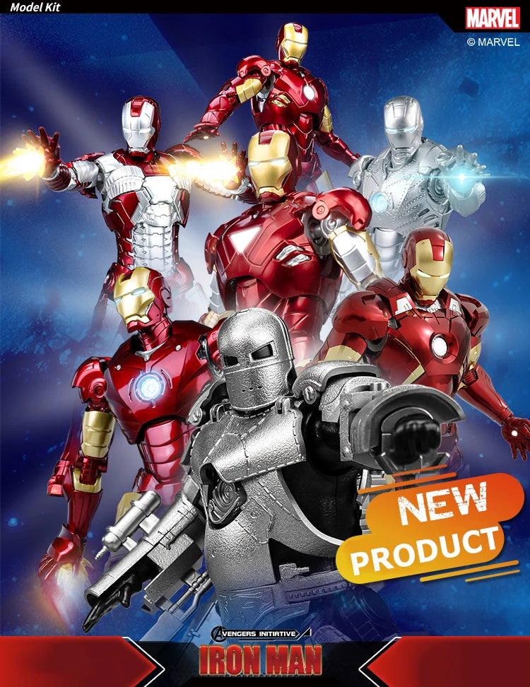Fondjoy The Avengers Iron Man MK1 MK2 MK3 MK4 MK5 MK6 Assemble Toy Iron Man Model ABS Material 1/12 Action Figures Toy Boys Gift