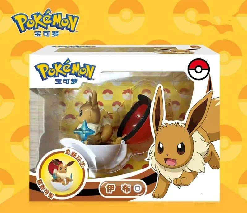 Pokemon  Genuine 6 Different Styles Toy Set Pokeball Pocket Monster Pikachu Eevee Charizard Gyarados Blastoise Figures Model