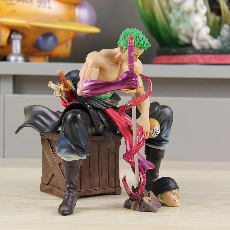 One Piece Zoro 15cm Figures Roronoa Zoro With 2 Heads Anime Figurine Pvc Statue Model Desk Collection Doll Decoration Toys Gifts