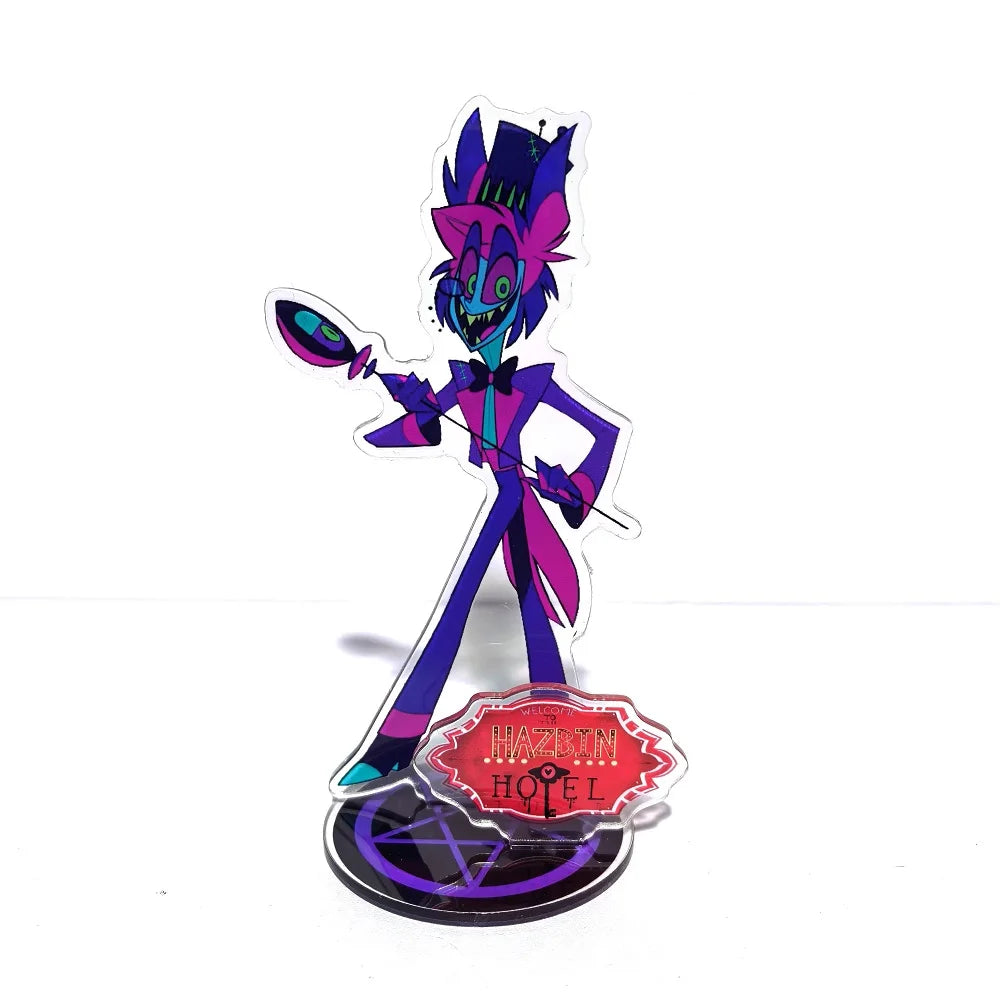 New 15CM Hazbin Hotel Charlie Morningstar Stand Acrylic Figures Vaggie Desktop Standing Sign Model Decoration Collection Gifts