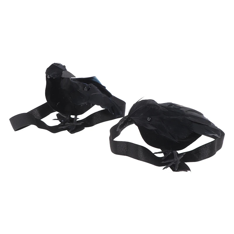 Black Crow Cosplay Prop with Shoulder Band for Halloween Holiday Party