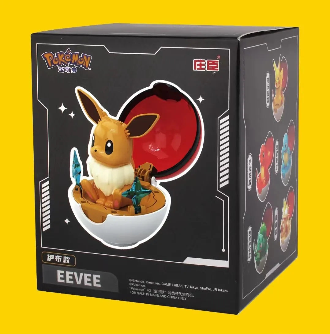 Pokemon  Genuine 6 Different Styles Toy Set Pokeball Pocket Monster Pikachu Eevee Charizard Gyarados Blastoise Figures Model