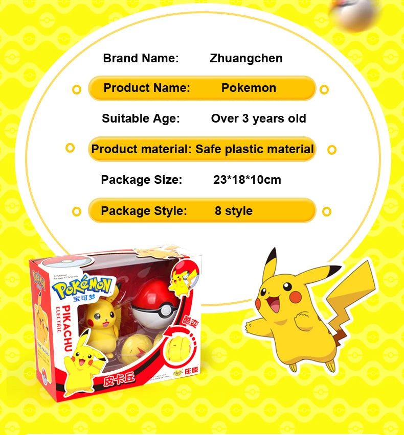 Anime Pokemon Figures Transformer Poke Ball Model Pikachu Charizard Blastoise Mewtwo Venusaur Gyarados Greninja Robot Toy Gift