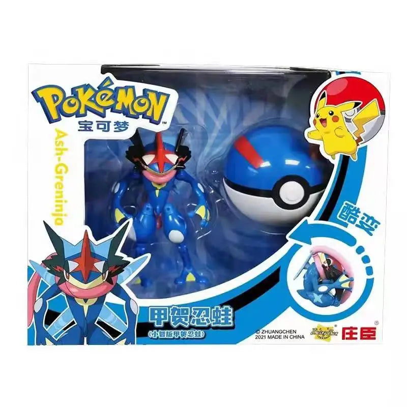 Anime Pokemon Figures Transformer Poke Ball Model Pikachu Charizard Blastoise Mewtwo Venusaur Gyarados Greninja Robot Toy Gift