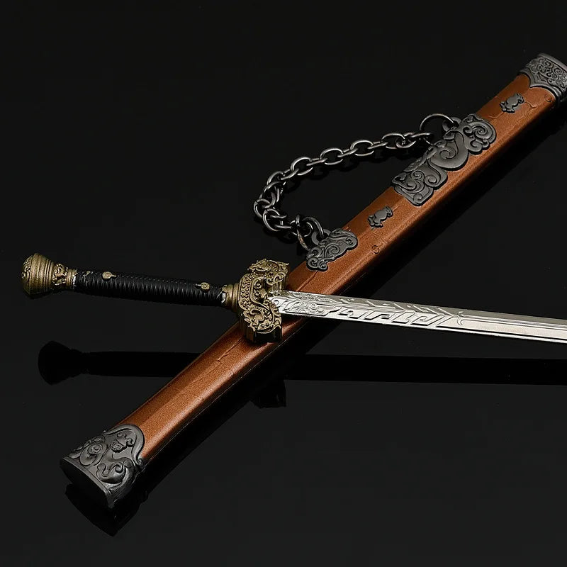 22cm/8.66in Black Myth: Wukong Hyakumo Real Sword Game Peripheral Martial Arts Weapons Models Metal Crafts Desktop Ornament Toys