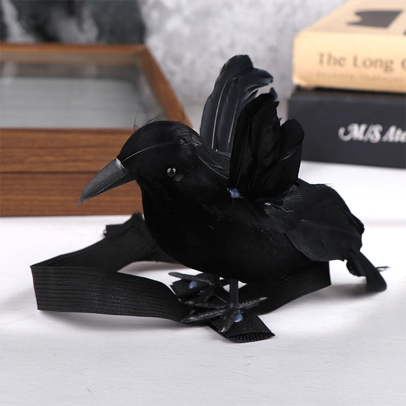 Black Crow Cosplay Prop with Shoulder Band for Halloween Holiday Party