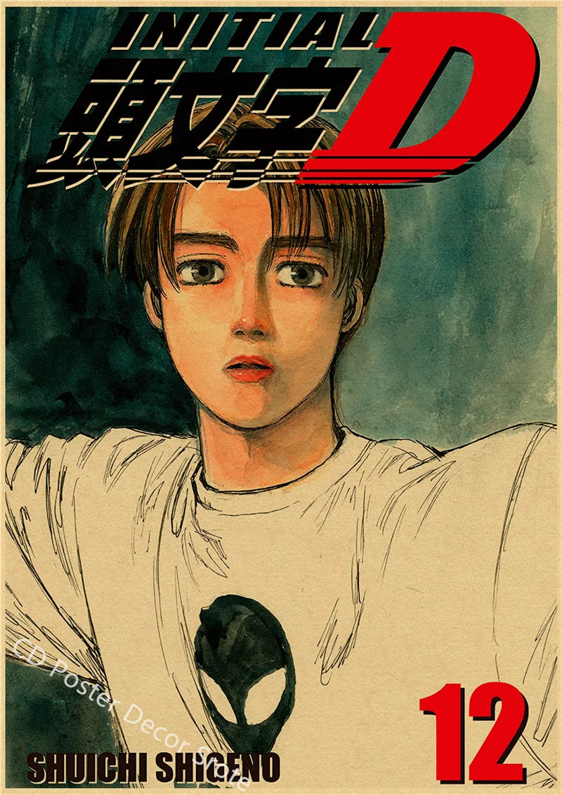 Initial D Kraft Paper Poster