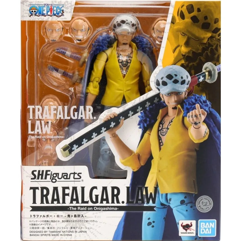 In Stock Genuine Bandai SHF One Piece Series Luffy Zoro Sanji Yonko Kaido Kid Trafalgar Law Action Figures Hand Model Collection