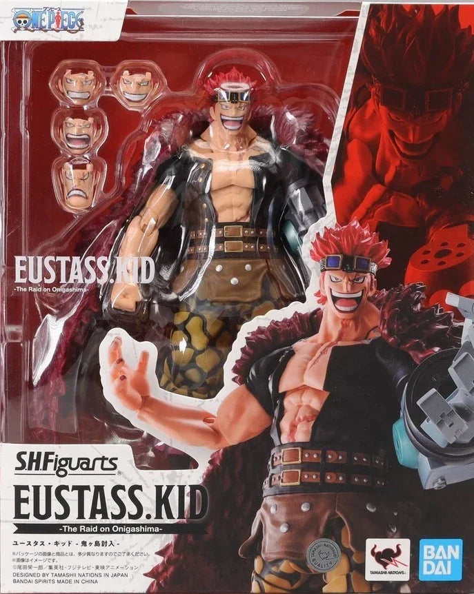 In Stock Genuine Bandai SHF One Piece Series Luffy Zoro Sanji Yonko Kaido Kid Trafalgar Law Action Figures Hand Model Collection