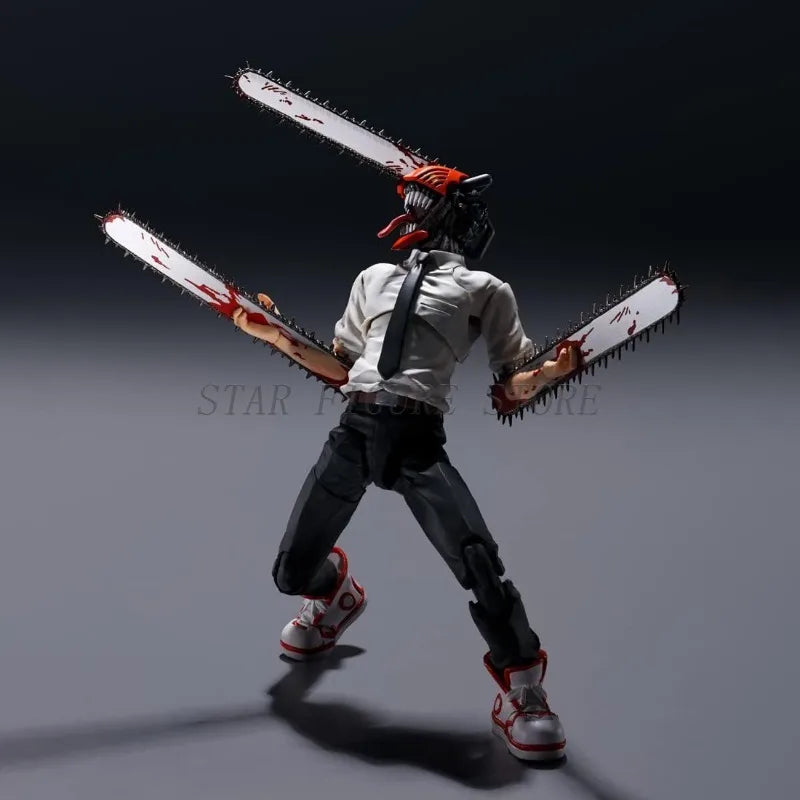 Chainsaw Man Action Figure SHF Denji Joint Movable Figurine Toys PVC Ornaments Doll 15cm Anime Electric Saw Demon Figures Model