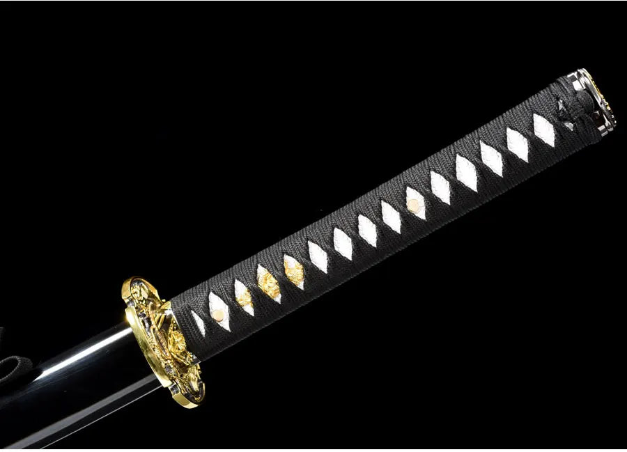Gold Dragon Katanas 1045 Blade Real Chinese Swords Handmade Full Tang 41 Inch Cosplay Catana Decoration Swords