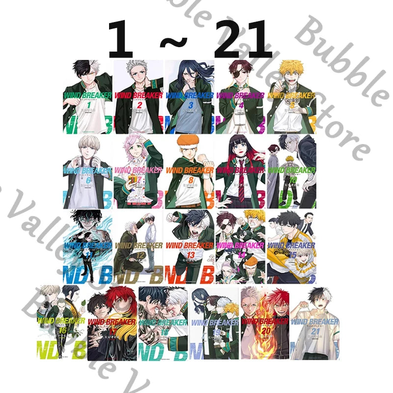 Anime WIND BREAKER Sakura Togame Umemiya Suo Nirei Cosplay Cartoon Book Comic Books 1-21 Caricature Story-book Original Japanese