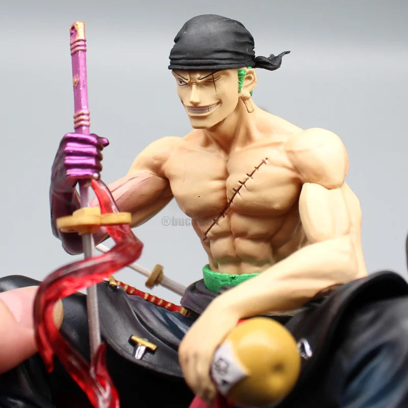 One Piece Zoro 15cm Figures Roronoa Zoro With 2 Heads Anime Figurine Pvc Statue Model Desk Collection Doll Decoration Toys Gifts