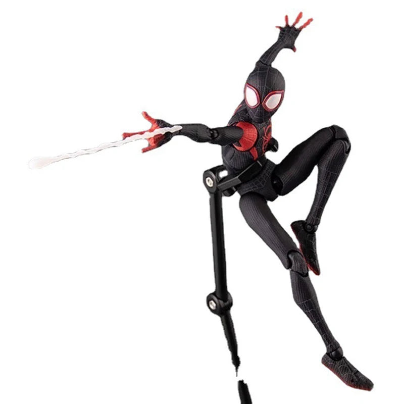 Miles Morales Spider Man Action figures 15cm Multi-Accessories Super Hero Spiderman Movable Statues Model Collectible Ornaments