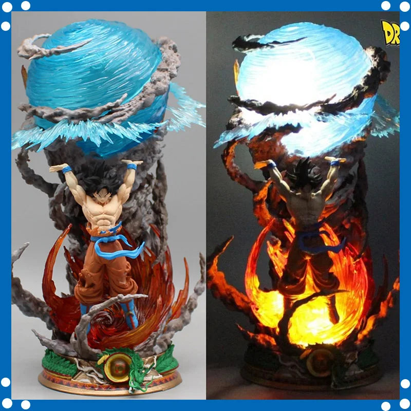 25cm Dragon Ball GK Anime Figure Goku Genki Bomb Luminous Super Saiya Action Figures Collection Model doll Toy Christmas Gift