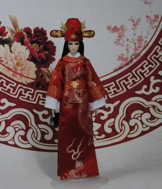 30cm Doll Chinese Ancient Costume Accessories 1/6 Male BJD Doll Figures Flexible Body Boy Doll Long Hair Boyfriend Toys Gift