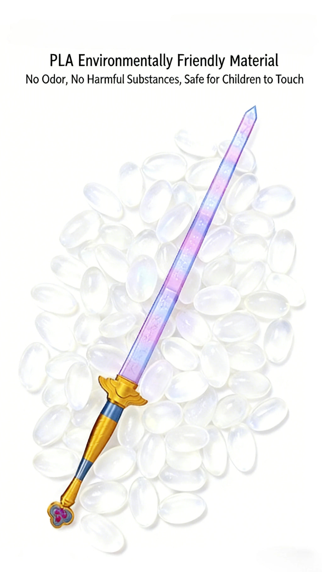Purple Rumi Demon Hunter Sword Telescopic Cosplay Prop With Symbol Plastic Long Sword Fantasy Accessory Gift