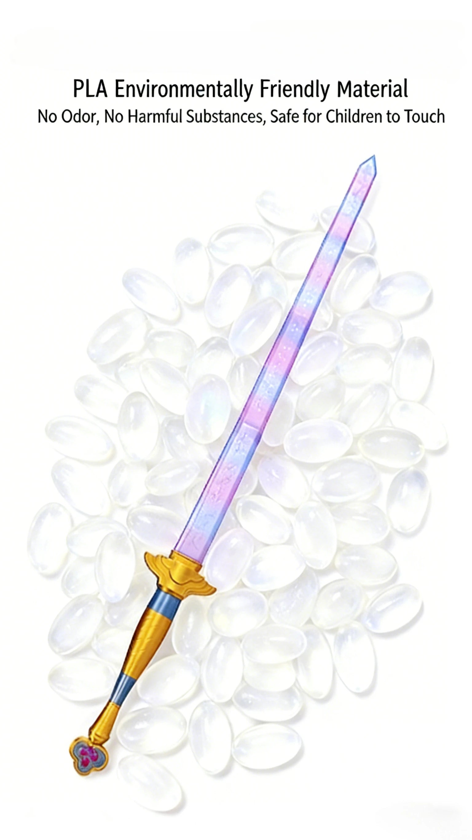 Purple Rumi Demon Hunter Sword Telescopic Cosplay Prop With Symbol Plastic Long Sword Fantasy Accessory Gift