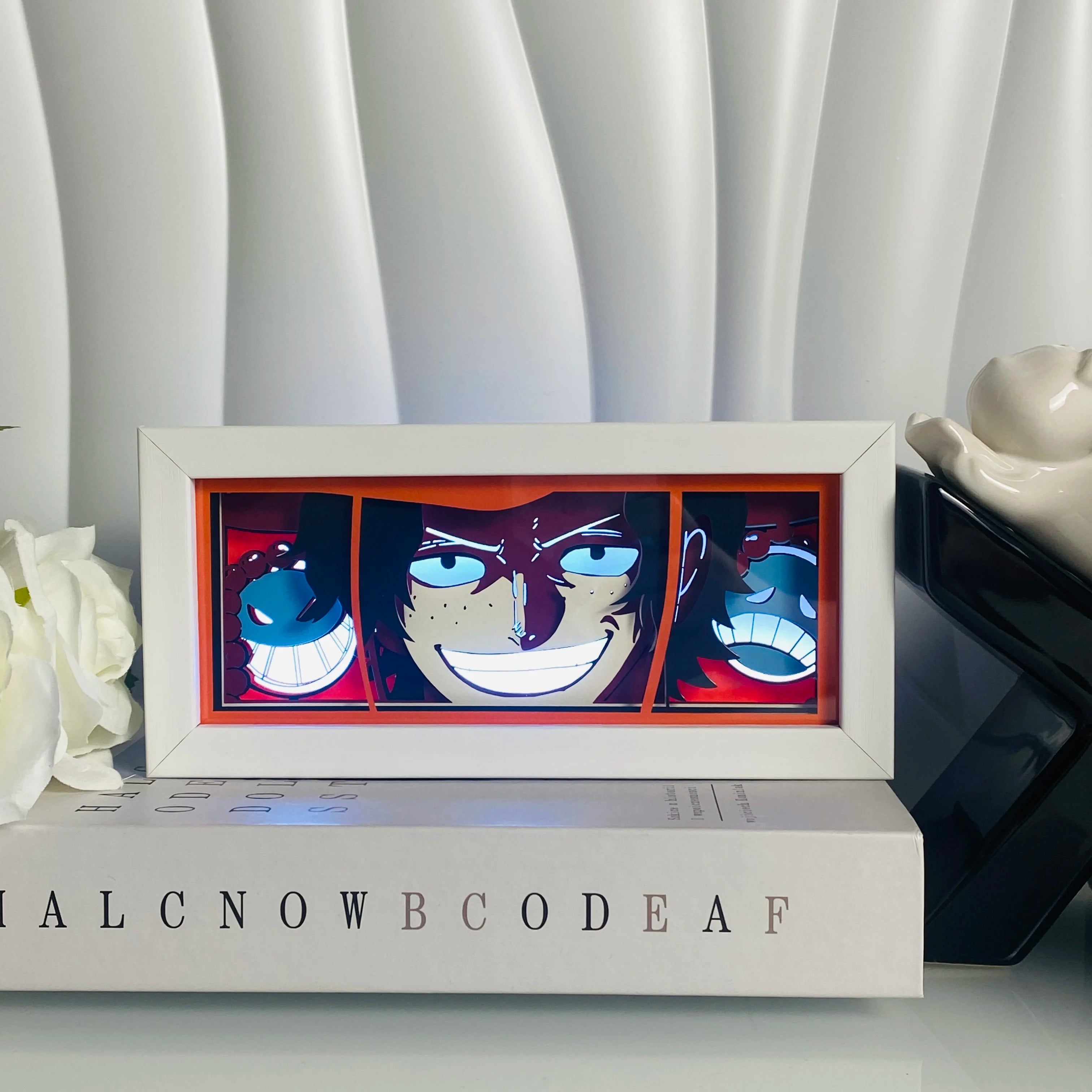 Anime Light Box Led Strip Lights Anime Eyes Shadow Box Picture Frame 3D Paper Carving Usb Table Lamp Mood Light Room Decor Gift