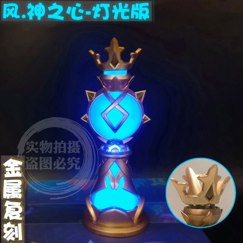 Genshin Impact Mavuika Beelzebul Zhong Li Barbatos Gnosis Plural Gnoses Anime Cosplay Luminescent Metal Night Light Pendant