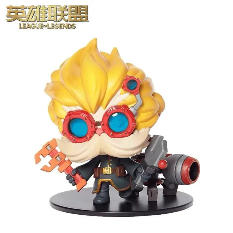 Original League of Legends Animation Game Peripheral Toys Jinx Teemo Poppy Vi Anime Action Model Figures Ornament Collection