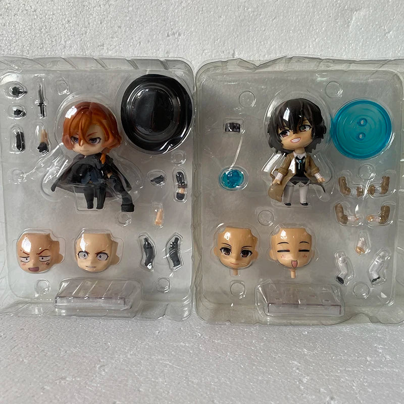 Q Version Dazai Osamu Figure Ryunosuke Akutagawa 1191 Chuya Nakahara Figure 657 676 Bungo Stray Dogs Action Figures Toys Gifts