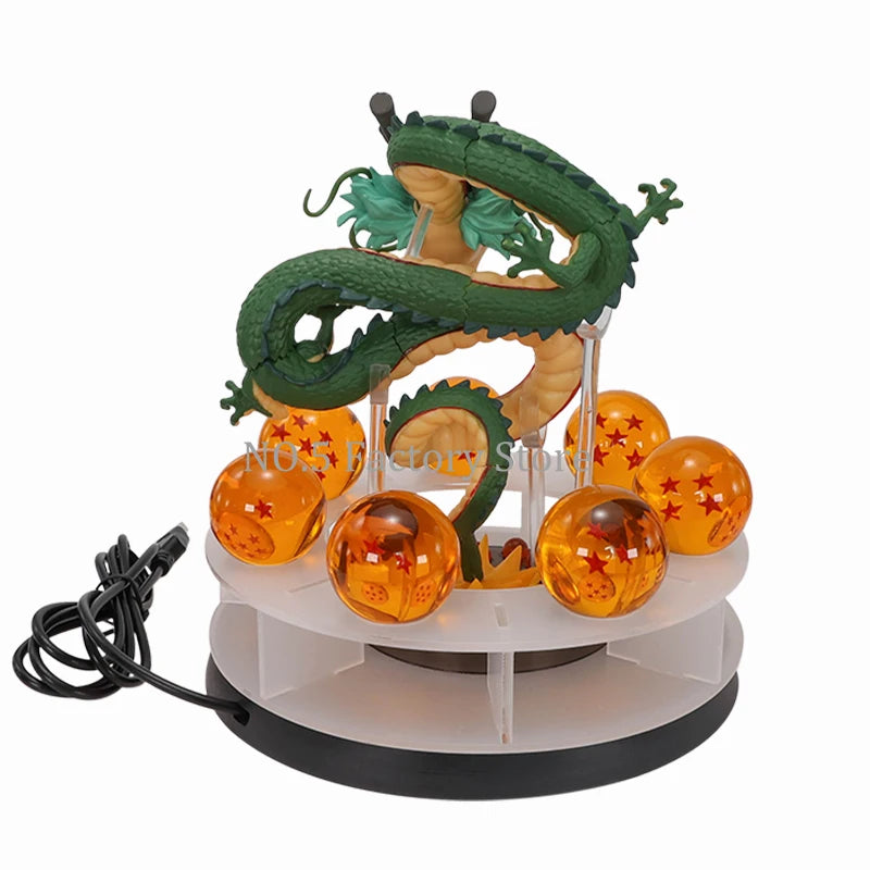 New DBZ Anime Shenlong Led Action Figures Set Night Lights Shenrou Crystal Balls Shelf Figurine Model Xmas Gift Toys