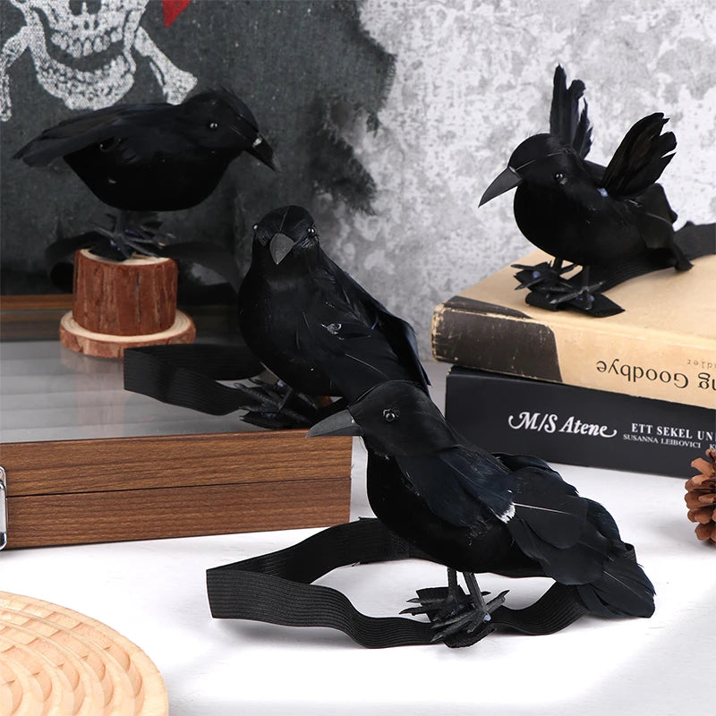 Black Crow Cosplay Prop with Shoulder Band for Halloween Holiday Party