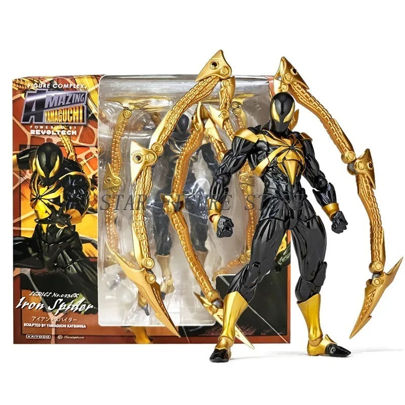 Amazing Yamaguchi Flash Spider-man Action Figure PVC Movable Collectible Toys Revoltech Black Panther Flashpoint Figures Model