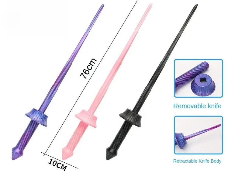3D Print Gravity Retractable Swords Samurai Katana Sword Real Size Japanese Katana Fake Knife Cosplay Props Home Decoration