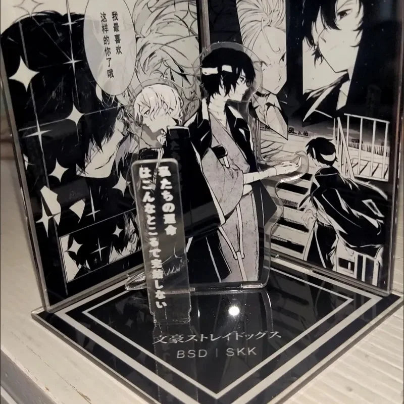 Anime Action Toy Figures Scene Combination Furnishing Articles Dazai Osamu Nakahara Chuya Acrylic Doll Collection Friend Gift