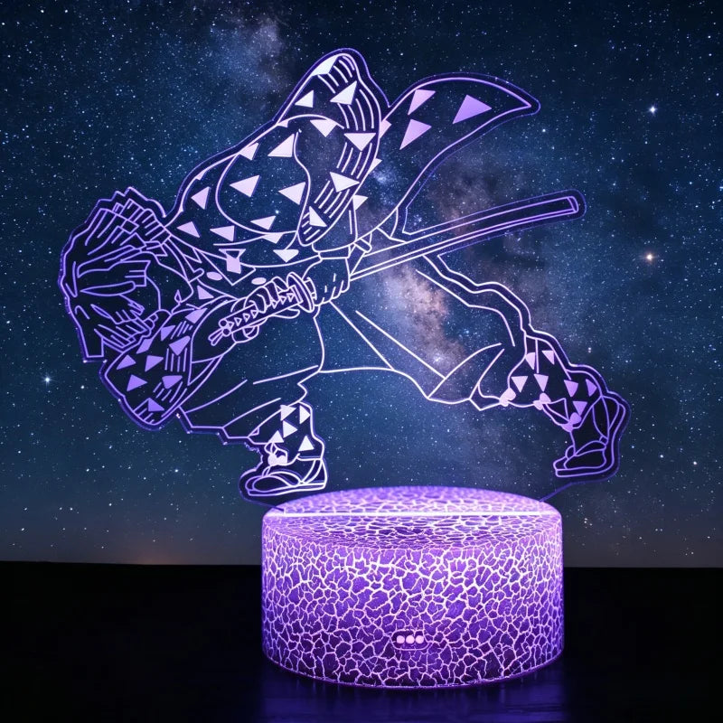 Anime Demon Slayer 3D Illusion Lamp Tanjiro Nezuko Kamado LED Night Light for Demon Slayer Fans Bedroom Decoration Birthday Gift