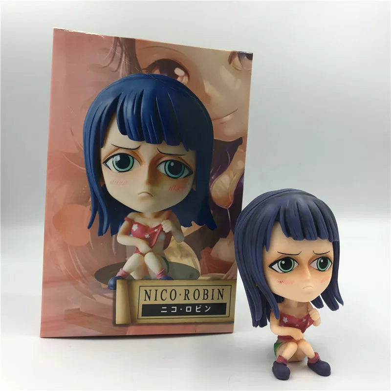 FigureCrazy One Piece FRANKY Q Laughing Out Sitting Cute Ver. PVC Action Figures OP Luffy Zoro Nami Brook Chopper Usopp 10cm