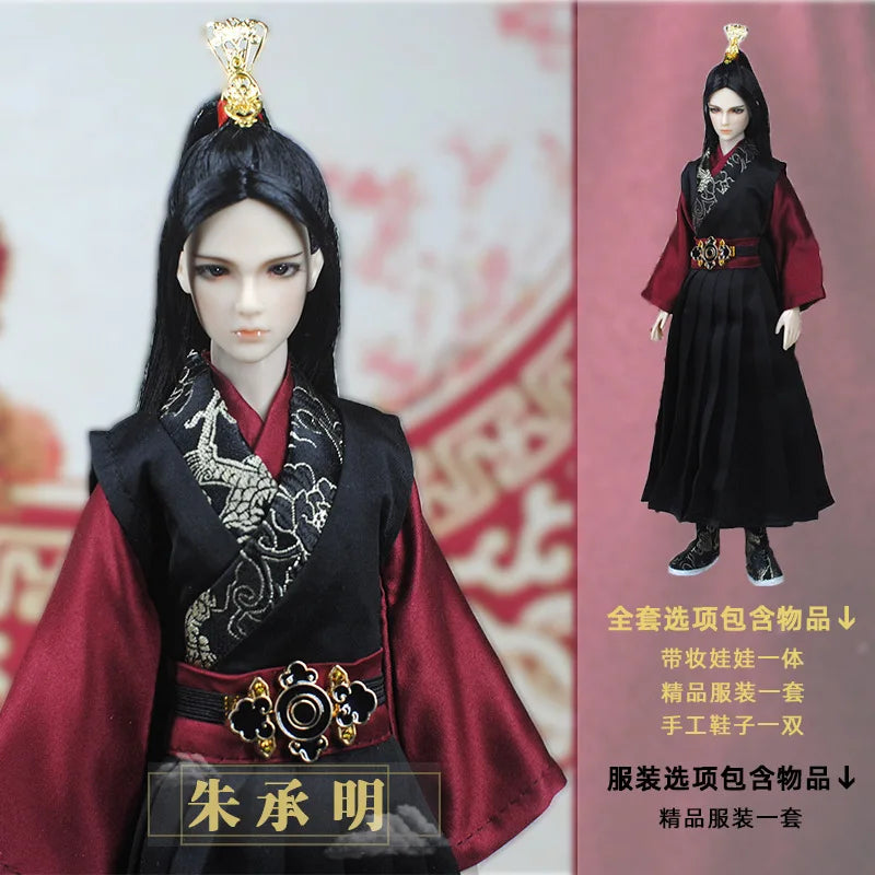 30cm Doll Chinese Ancient Costume Accessories 1/6 Male BJD Doll Figures Flexible Body Boy Doll Long Hair Boyfriend Toys Gift