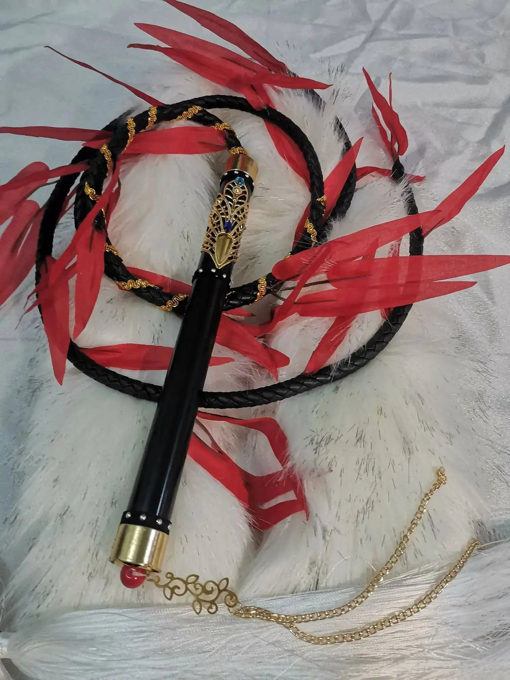 New Mo Ran Cosplay Ghost Props Chinese Novel Erha and His White Cat Shizun Whip Chu Wanning Tian Wen Costume Accessory