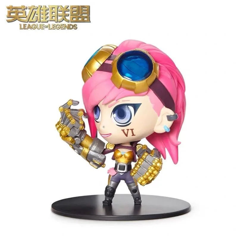 Original League of Legends Animation Game Peripheral Toys Jinx Teemo Poppy Vi Anime Action Model Figures Ornament Collection