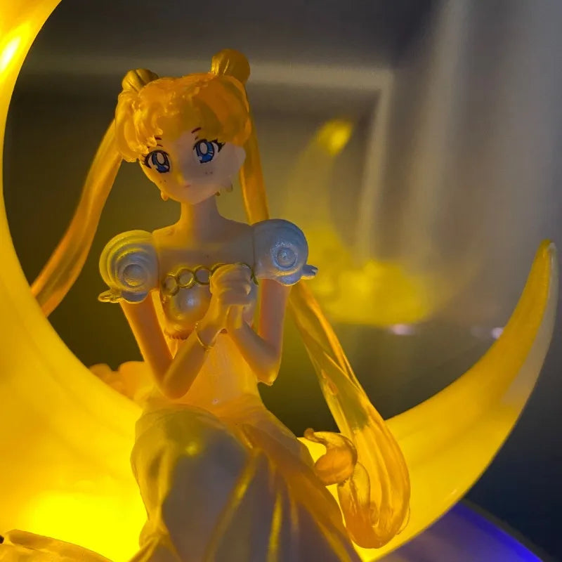 Hot Anime Sailor Moon Series Night Light Cartoon Character Creativity Exquisite Model Night Light Girls Birthday Gift