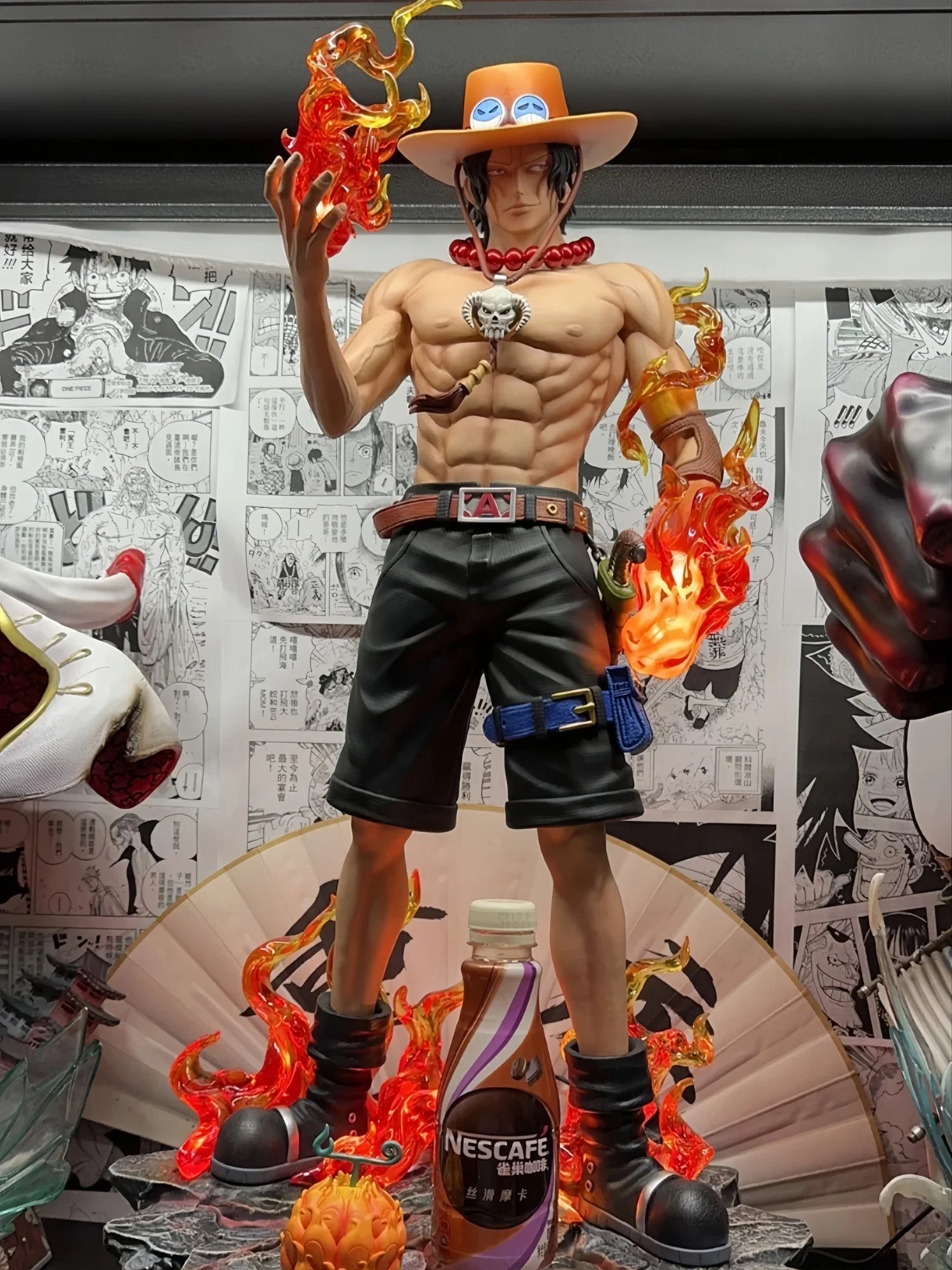 70cm New One Piece Gk Fantasy Third Anniversary 1/3 Ace Super Huge Collect Figures Trendy Statue Anime Decoration Christmas Gift