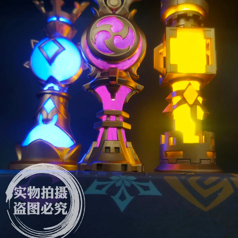 Genshin Impact Mavuika Beelzebul Zhong Li Barbatos Gnosis Plural Gnoses Anime Cosplay Luminescent Metal Night Light Pendant